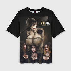 Женская футболка оверсайз Resident Evil Village Димитреску с дочками