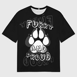 Женская футболка оверсайз Furry proud