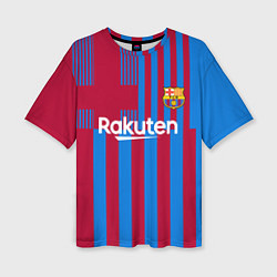 Футболка оверсайз женская Месси Барселона 20212022, цвет: 3D-принт