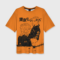 Женская футболка оверсайз Токийские мстители ораньжевый