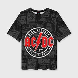 Женская футболка оверсайз AC DC HIGH VOLTAGE