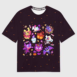 Футболка оверсайз женская Покемоны на Хэллоуин, цвет: 3D-принт