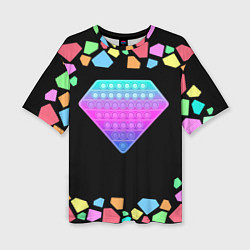 Женская футболка оверсайз POP IT DIAMOND