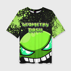 Футболка оверсайз женская Geometry Dash Green, цвет: 3D-принт