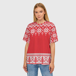 Футболка оверсайз женская Зимний лес, цвет: 3D-принт — фото 2