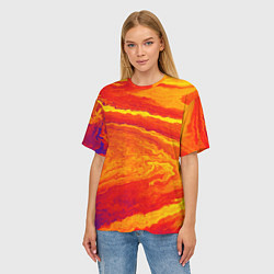 Футболка оверсайз женская ПЯТНО ЮПИТЕРА ОРАНЖЕВЫЙ ГРАНЖ, цвет: 3D-принт — фото 2