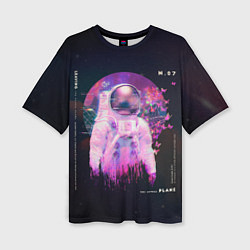 Женская футболка оверсайз Vaporwave Astral Astronaut Collage