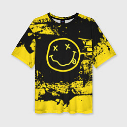 Женская футболка оверсайз Нирвана Гранж Nirvana Smile