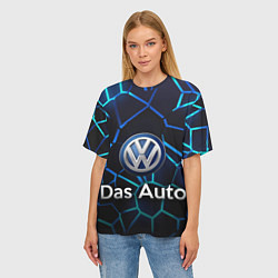 Футболка оверсайз женская Volkswagen слоган Das Auto, цвет: 3D-принт — фото 2