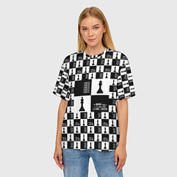 Футболка оверсайз женская Шахматы Король и королева 2022, цвет: 3D-принт — фото 2