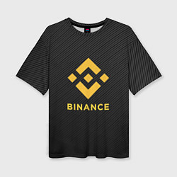 Футболка оверсайз женская БИНАНС ЛОГО CARBON BINANCE LOGO, цвет: 3D-принт