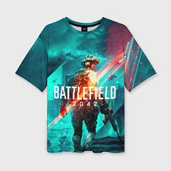Женская футболка оверсайз Battlefield 2042 игровой арт