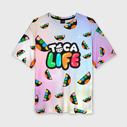 Женская футболка оверсайз Toca Life: Smile Logo