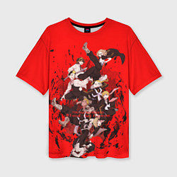 Женская футболка оверсайз Токийские мстители Главные герои в кровавом водоро