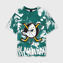Женская футболка оверсайз Анахайм Дакс Anaheim Ducks