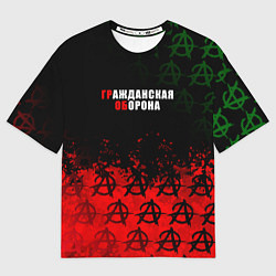 Женская футболка оверсайз Гражданская оборона Гр Об