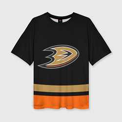 Женская футболка оверсайз Anaheim Ducks Анахайм Дакс