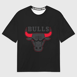 Женская футболка оверсайз CHICAGO BULLS ЧИКАГО БУЛЛС ЯРОСТЬ БЫКА
