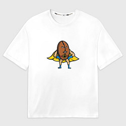 Футболка оверсайз женская Кофейный Супергерой, цвет: 3D-принт