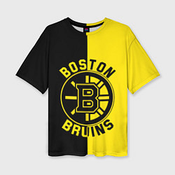 Футболка оверсайз женская Boston Bruins, Бостон Брюинз, цвет: 3D-принт