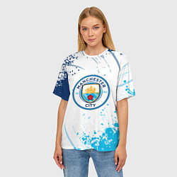 Футболка оверсайз женская Manchester City - Футбольный клуб, цвет: 3D-принт — фото 2