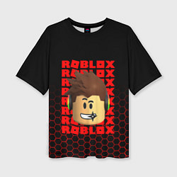 Женская футболка оверсайз ROBLOX LEGO FACE УЗОР СОТЫ