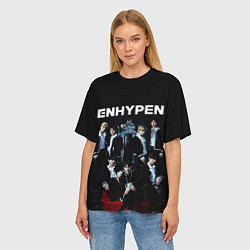 Футболка оверсайз женская ENHYPEN: Хисын, Джей, Джейк, Сонхун, Сону, Ни-Ки,, цвет: 3D-принт — фото 2