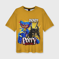 Женская футболка оверсайз POPPY PLAYTIME AND BENDY AND THE INK MACHINE