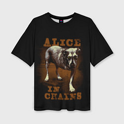 Женская футболка оверсайз Alice in chains Dog
