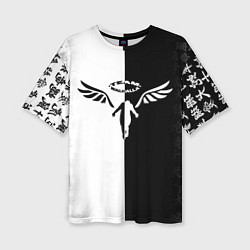 Женская футболка оверсайз WALHALLA TEAM BLACK WHITE STYLE TOKYO REVENGERS