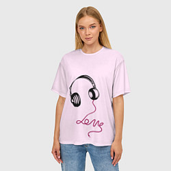 Футболка оверсайз женская Музыка любви, цвет: 3D-принт — фото 2