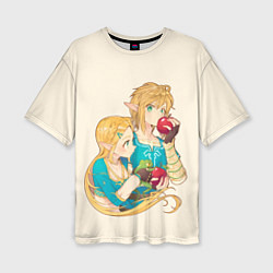 Женская футболка оверсайз Линк и Зельда с яблоками