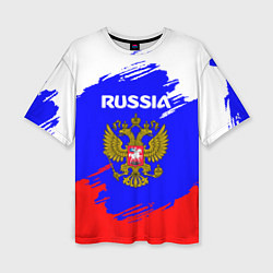 Футболка оверсайз женская Russia Геометрия, цвет: 3D-принт