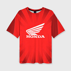 Женская футболка оверсайз Honda красные линии