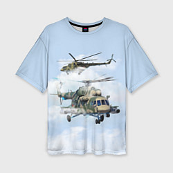 Женская футболка оверсайз Ми-8 Вертолёт