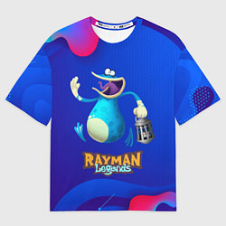 Женская футболка оверсайз Синий globox Rayman