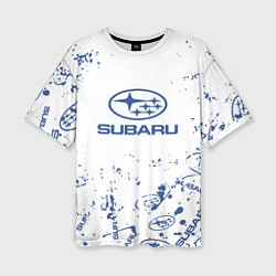 Женская футболка оверсайз Subaru брызги