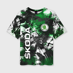 Футболка оверсайз женская Skoda Sport Style Шкода, цвет: 3D-принт