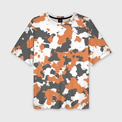 Футболка оверсайз женская Orange Camo, цвет: 3D-принт