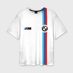 Женская футболка оверсайз БМВ 3 STRIPE BMW WHITE
