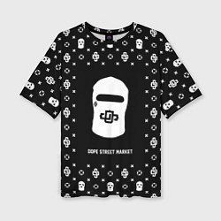 Женская футболка оверсайз Узор Black Dope Ski Mask Dope Street Market