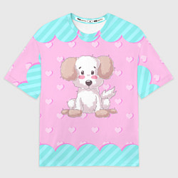 Футболка оверсайз женская Маленький милый щенок детский, цвет: 3D-принт
