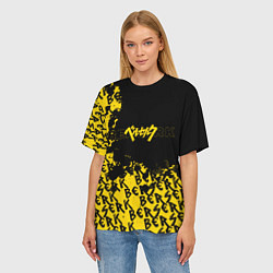 Футболка оверсайз женская Берсерк жёлтый арт, цвет: 3D-принт — фото 2