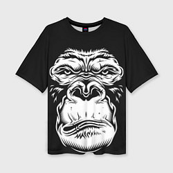 Женская футболка оверсайз Морда гориллы