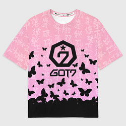 Футболка оверсайз женская GOT7 БАБОЧКИ, цвет: 3D-принт