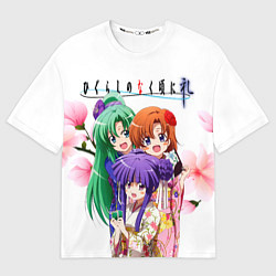 Футболка оверсайз женская Когда плачут цикады, персонажи девушки, цвет: 3D-принт