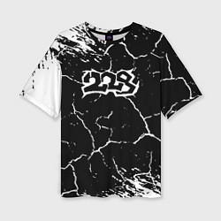 Футболка оверсайз женская 228 rap трещины, цвет: 3D-принт