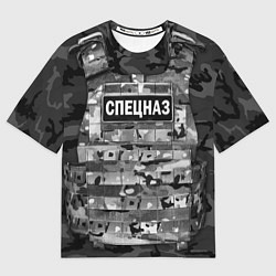 Футболка оверсайз женская Бронежилет - спецназ России, цвет: 3D-принт