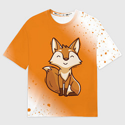 Футболка оверсайз женская ЛИСИЧКА Градиент, цвет: 3D-принт