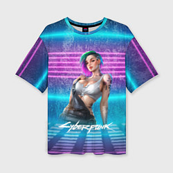 Женская футболка оверсайз Judy 18 Джуди Cyberpunk2077